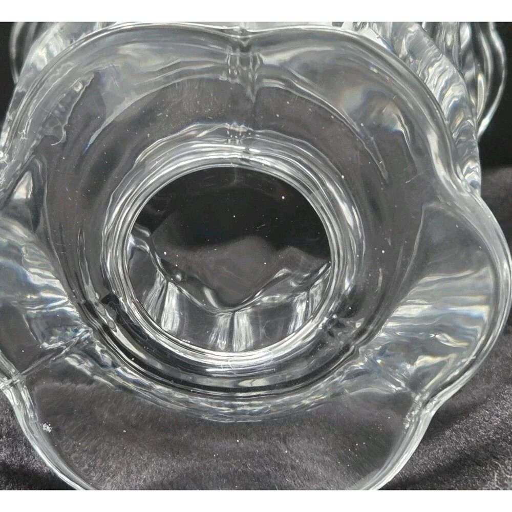 Vintage Pedestal clear vase/open spooner 4x5